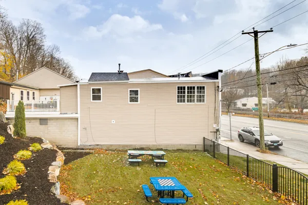 a view of a house with a swimming pool