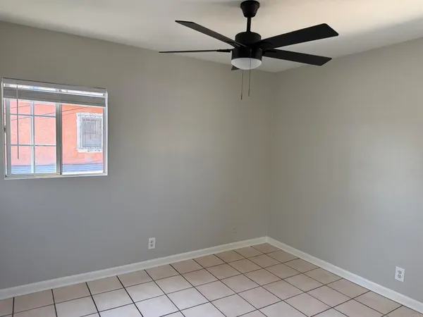 an empty room with a window