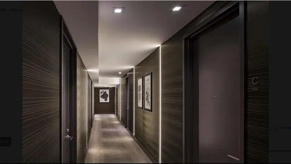 a view of a bathtub in a room