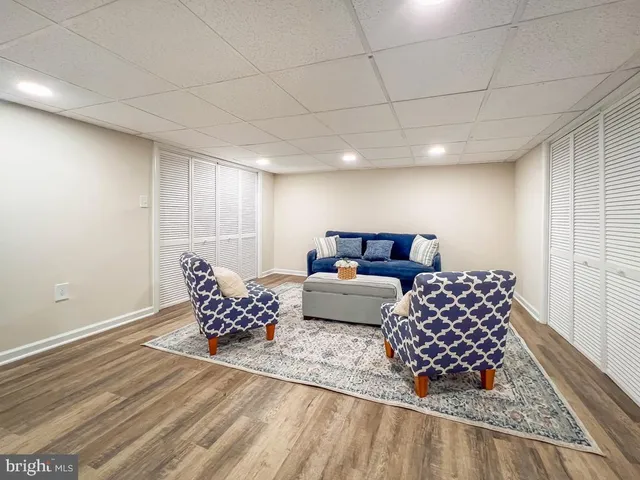 a living room with furniture