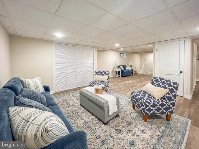 a living room with furniture