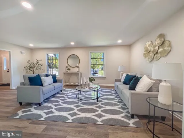 a living room with furniture