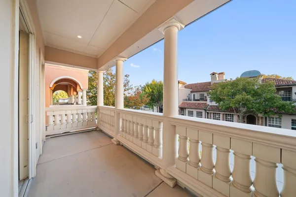 a view of a balcony with outdoor space