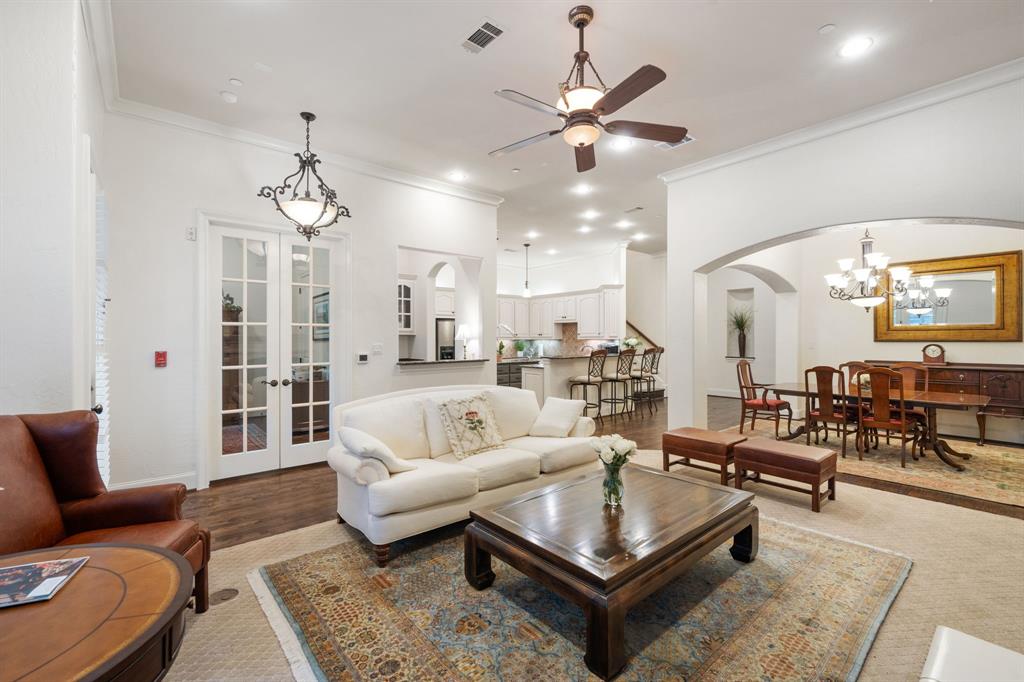 34 Piazza Lane Colleyville, TX 76034 - Photo 8 of 38 a living room with furniture a chandelier and a rug