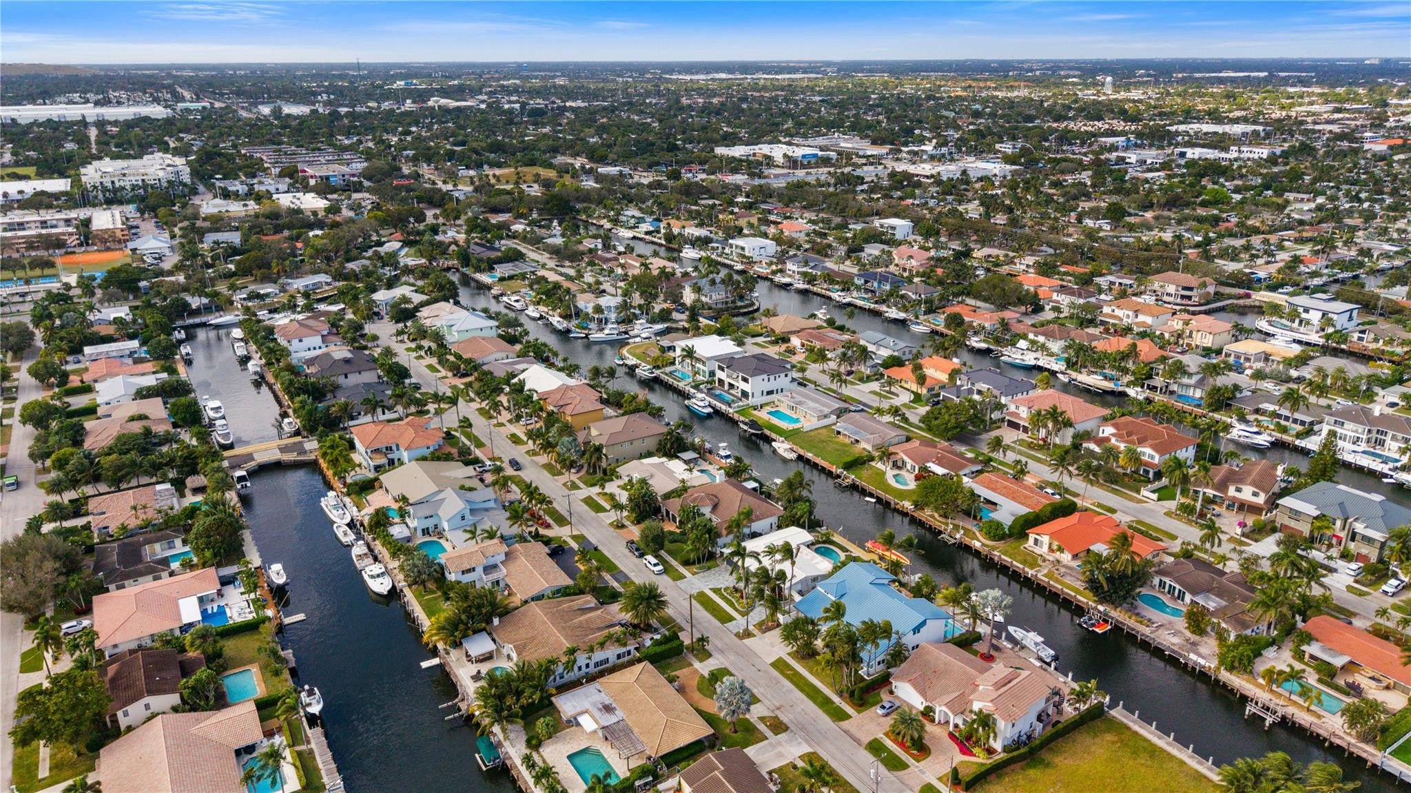 2531 Northeast 47th Street Lighthouse Point, FL 33064 - Photo 7 of 52 an aerial view of residential houses with city view
