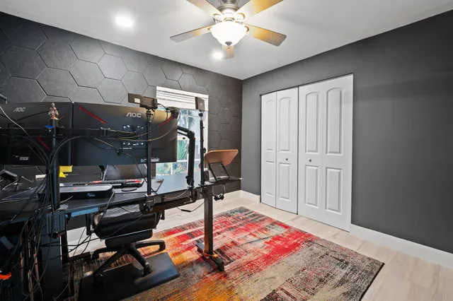 a room with musical instruments