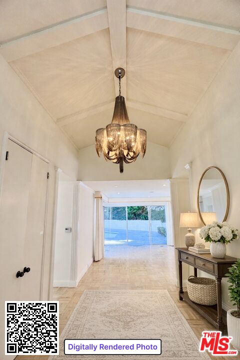 a view of dining room and wooden floor