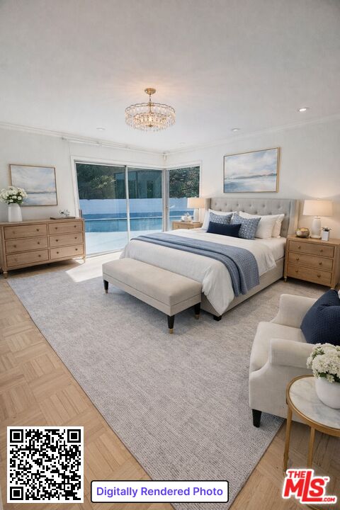 936 Chantilly Road Los Angeles, CA 90077 - Photo 5 of 25 a spacious bedroom with a bed and a couch