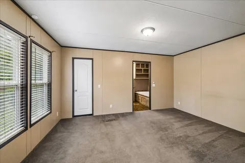 an empty room with closet