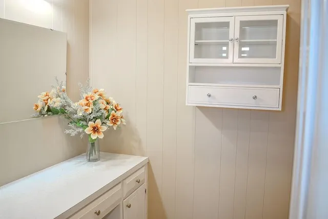 a sink with a mirror