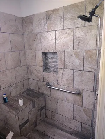 a bathroom with a shower