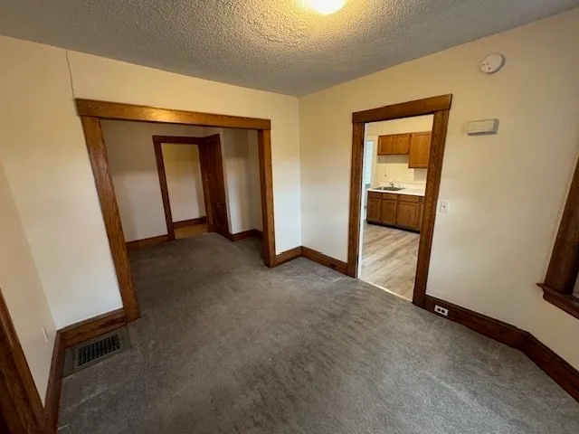 an empty room with closet