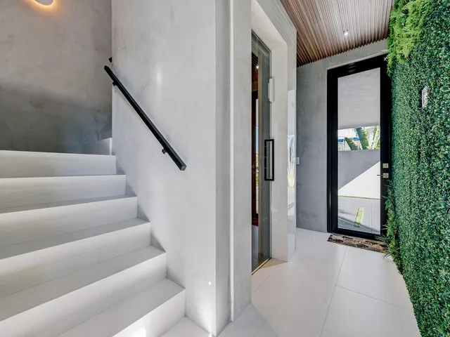 a view of front door with small space