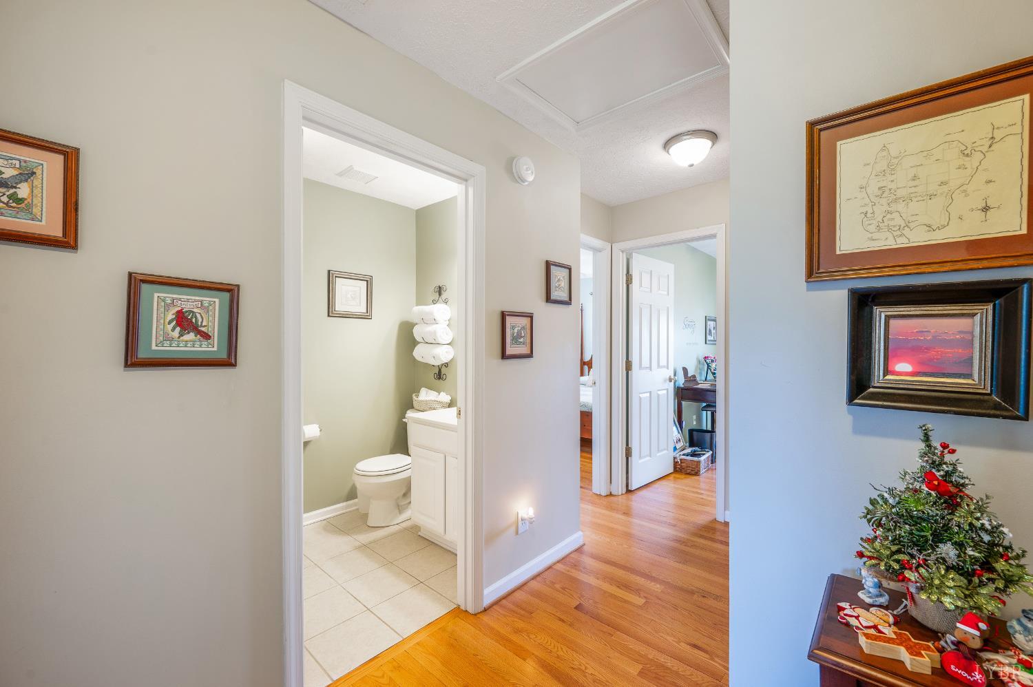 1011 Middle View Drive Forest, VA 24551 - Photo 17 of 44 a view of a hallway with bathroom and wooden floor