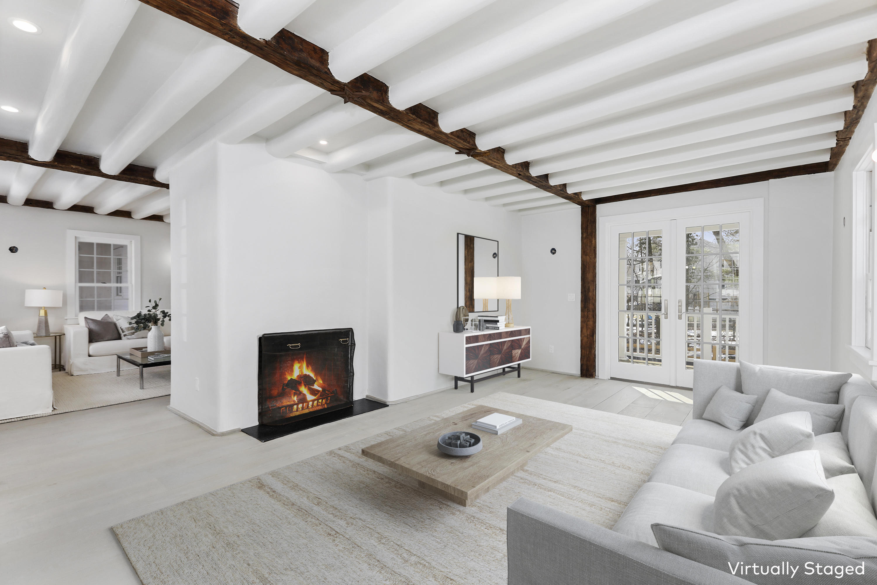 25 Brookside Road Darien, CT 06820 - Photo 11 of 30 a living room with furniture and a fireplace