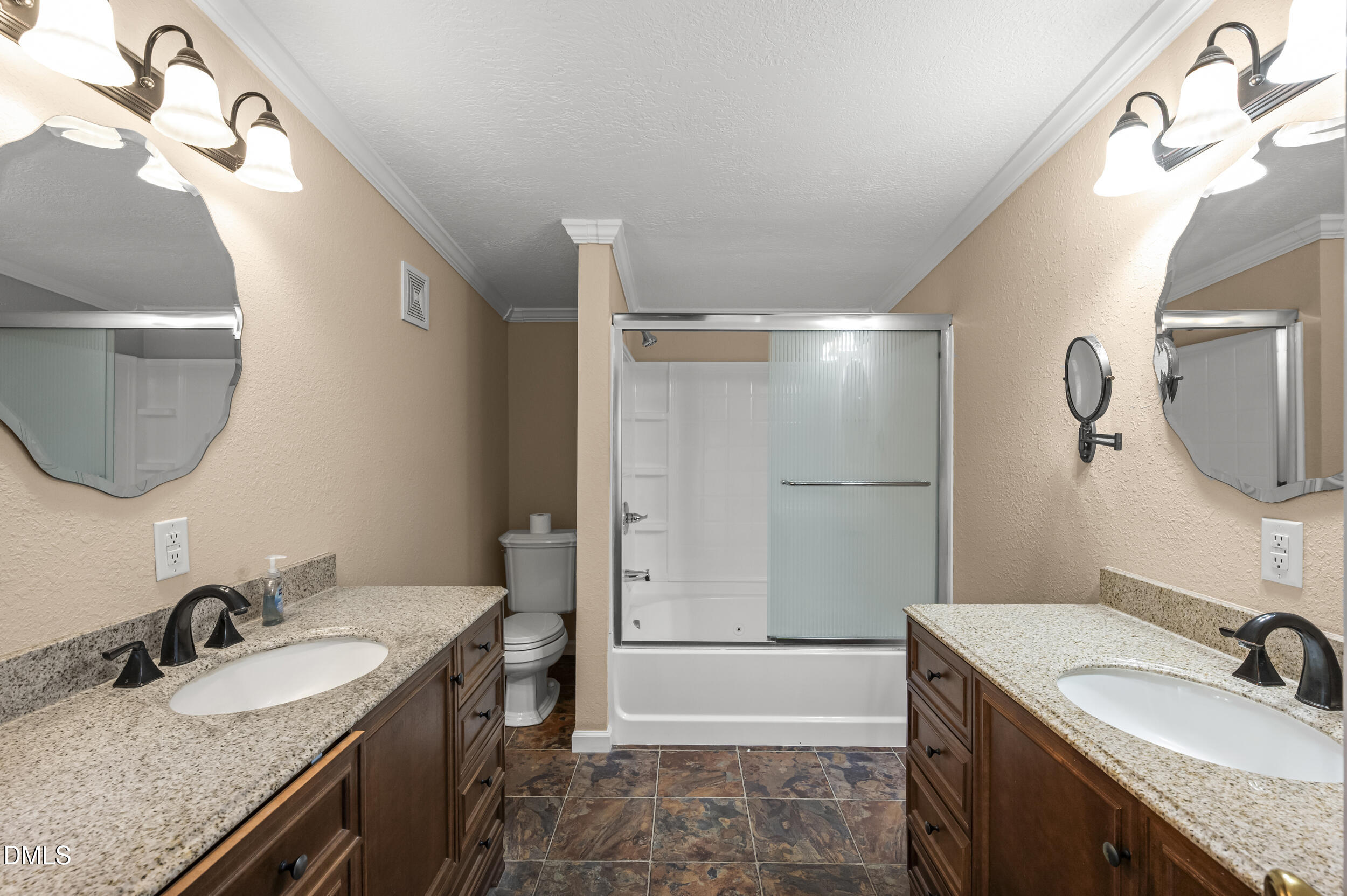 221 Pinkney Church Road Fremont, NC 27830 - Photo 18 of 36 a bathroom with a granite countertop sink mirror and shower