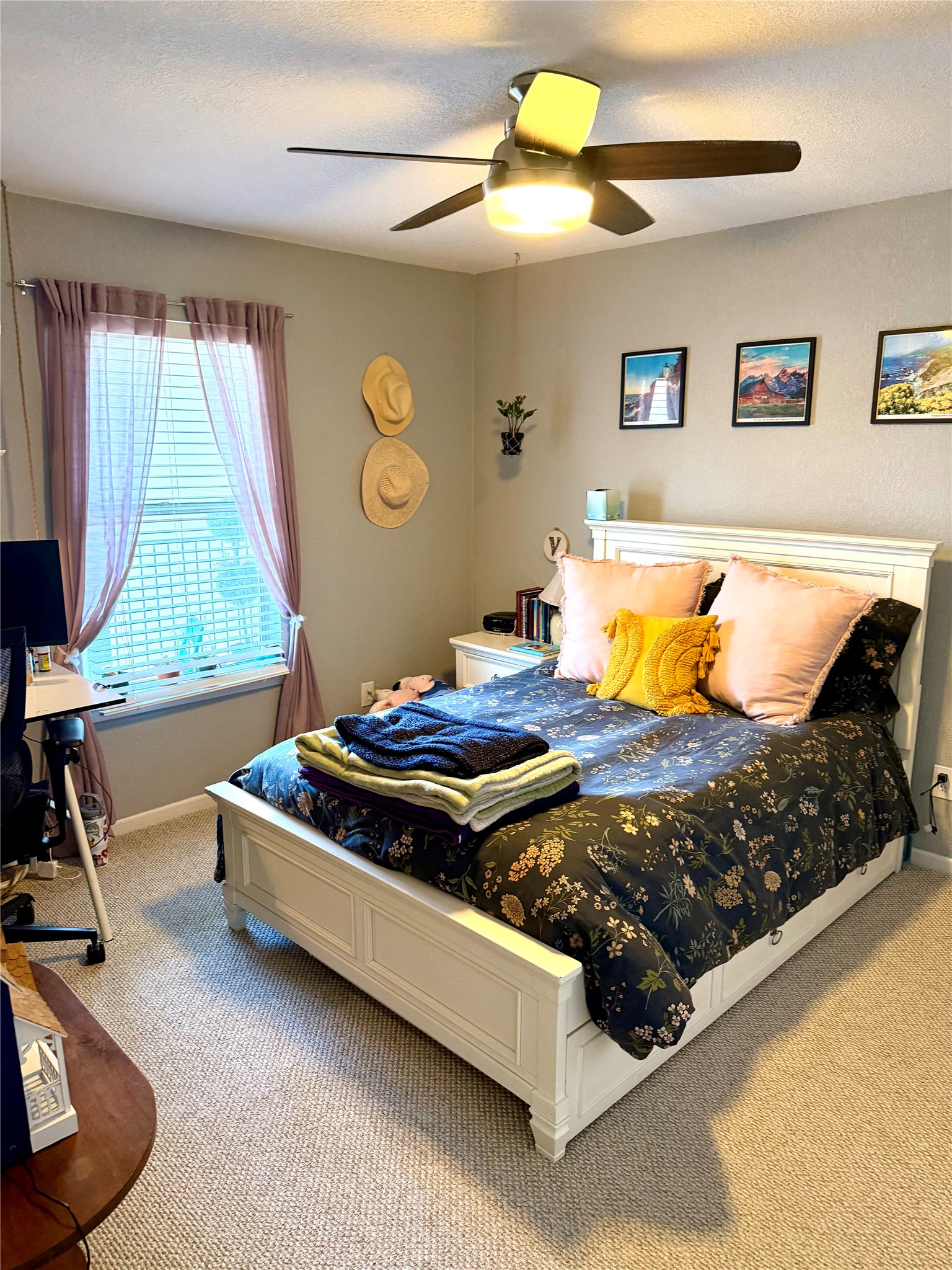 3204 Menchaca Road, Unit 204 Austin, TX 78704 - Photo 12 of 18 Carpeted bedroom featuring a desk and ceiling fan