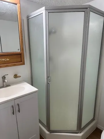 a view of a room with storage