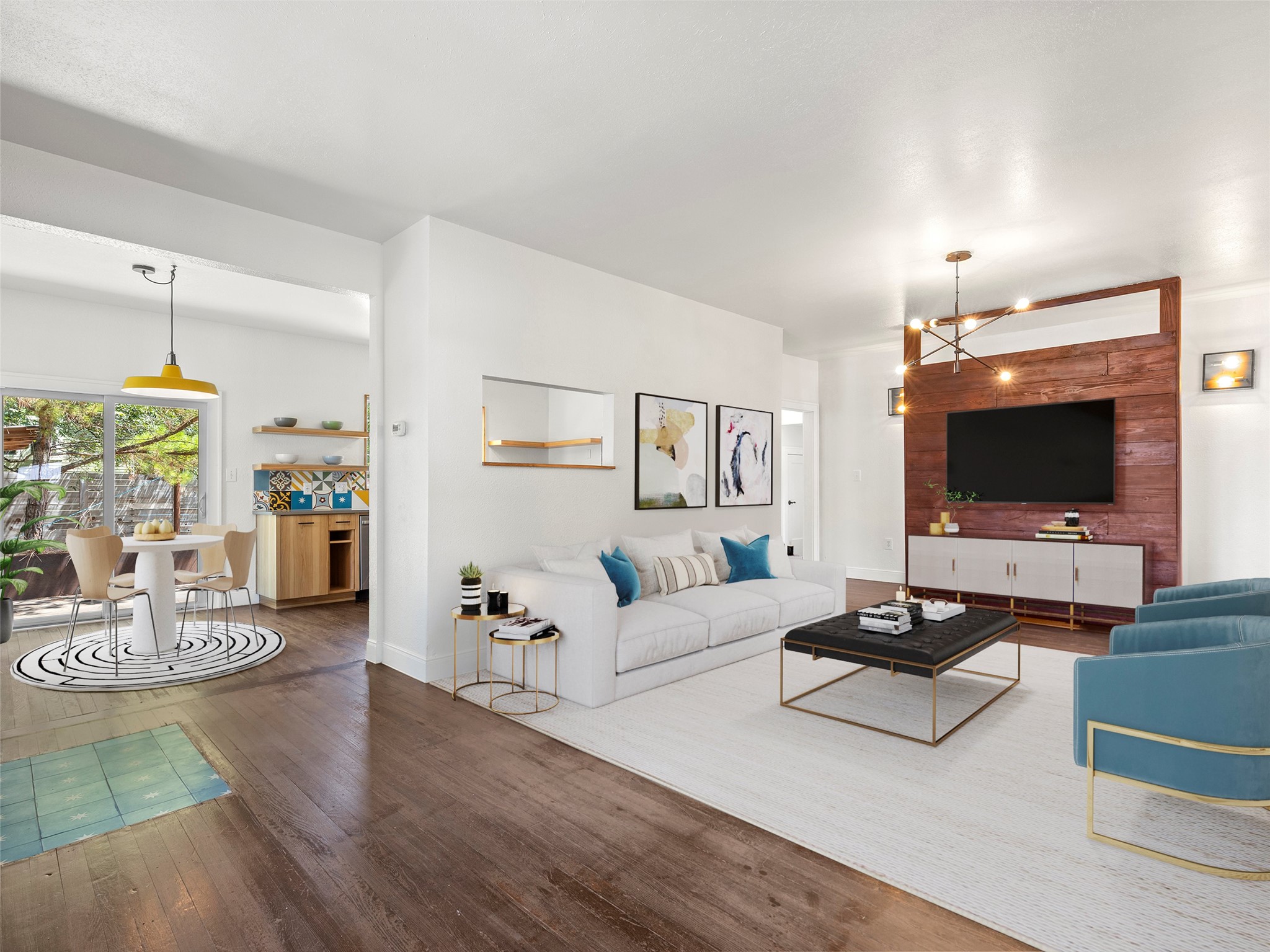 1809 Wilson Street Bastrop, TX 78602 - Photo 13 of 40 a living room with furniture and a flat screen tv