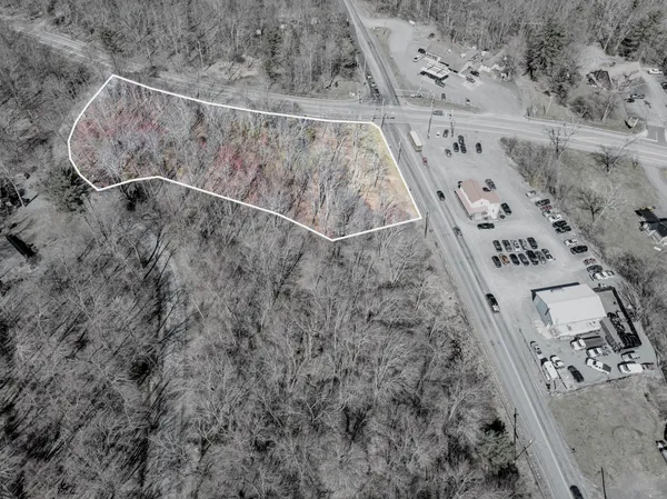 an aerial view of a house