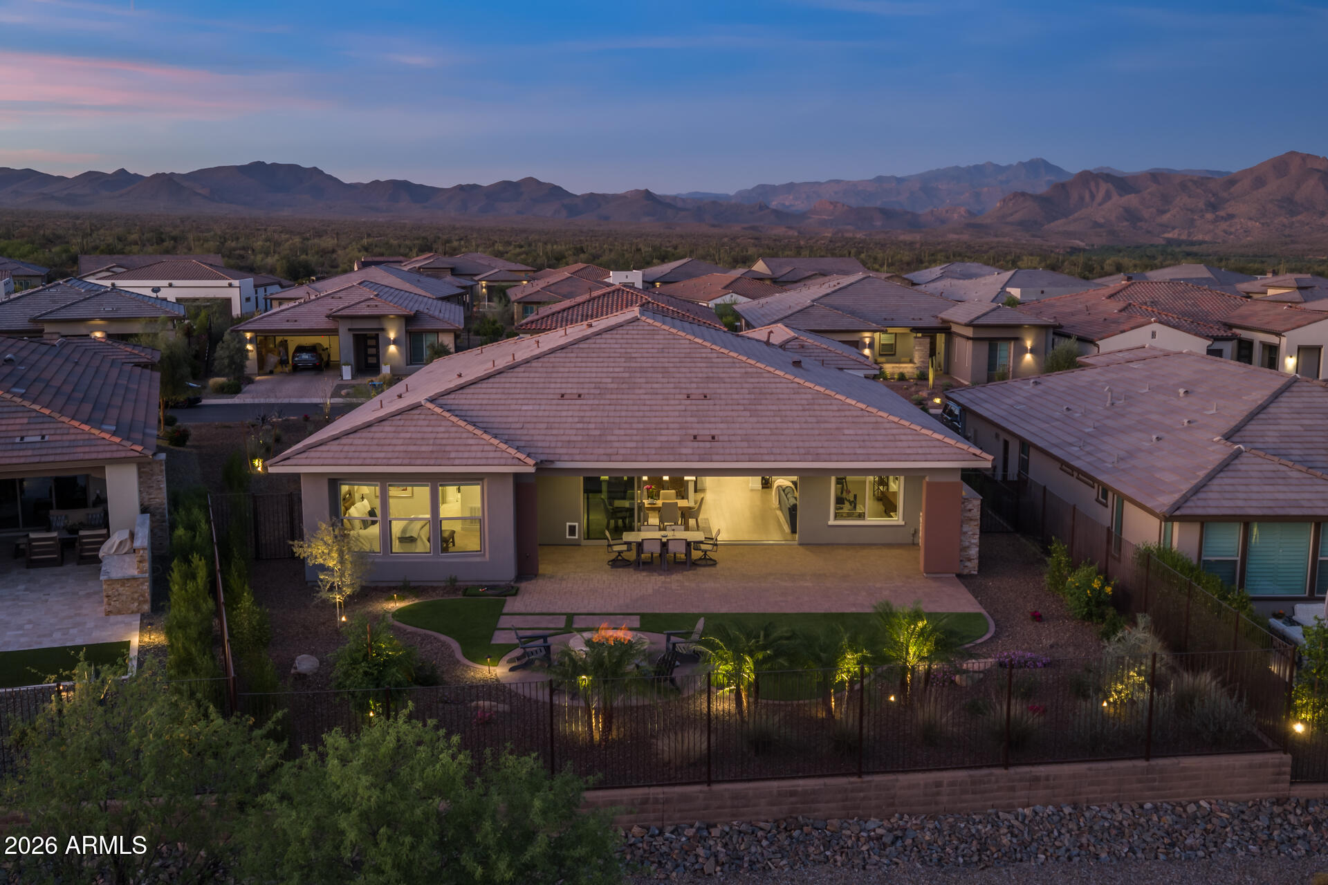 18205 East Juniper Oaks Drive Rio Verde, AZ 85263 - Photo 35 of 77 a view of a big house with a big yard plants and large trees