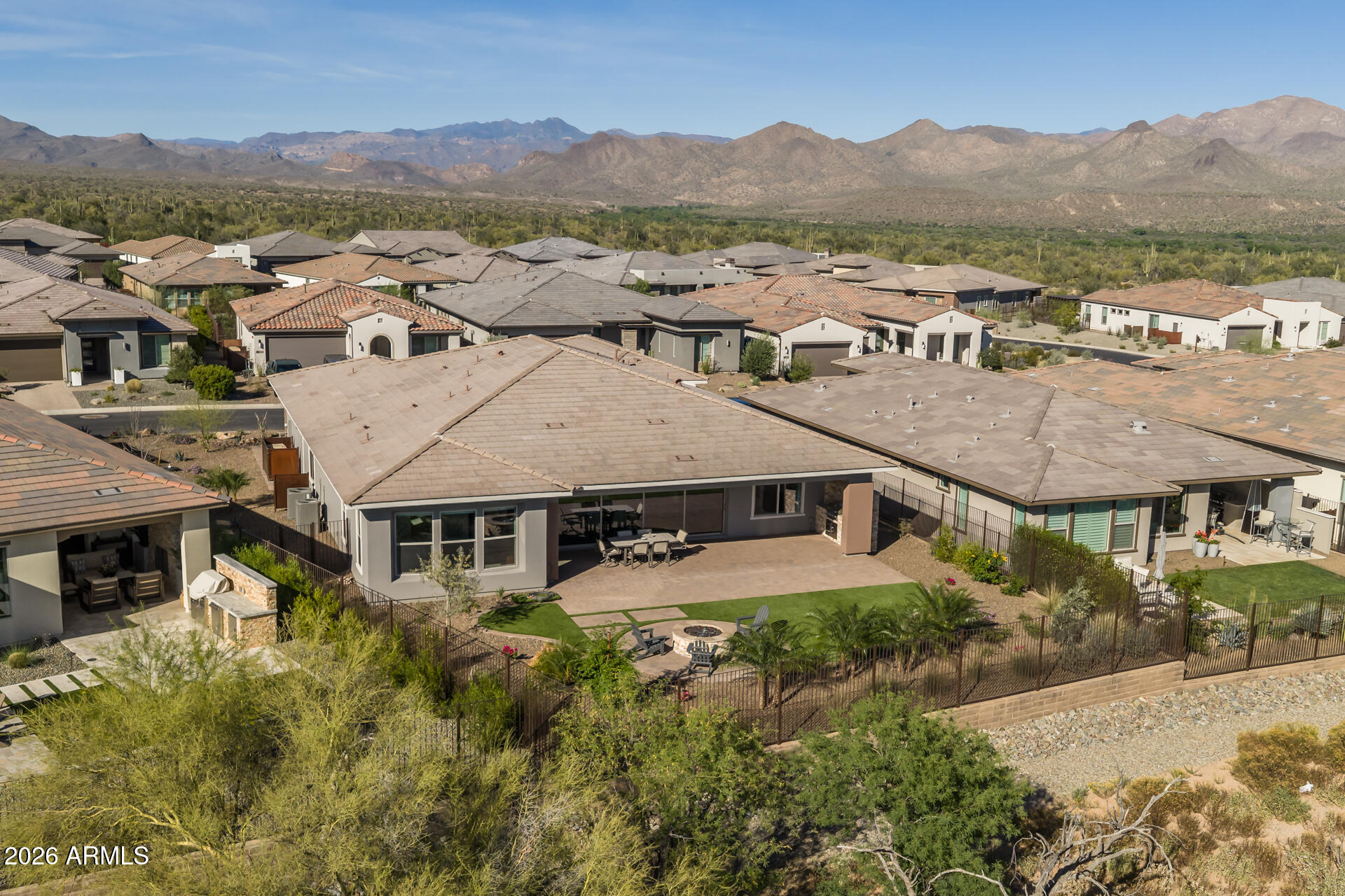 18205 East Juniper Oaks Drive Rio Verde, AZ 85263 - Photo 37 of 77 an aerial view of residential houses with outdoor space and trees