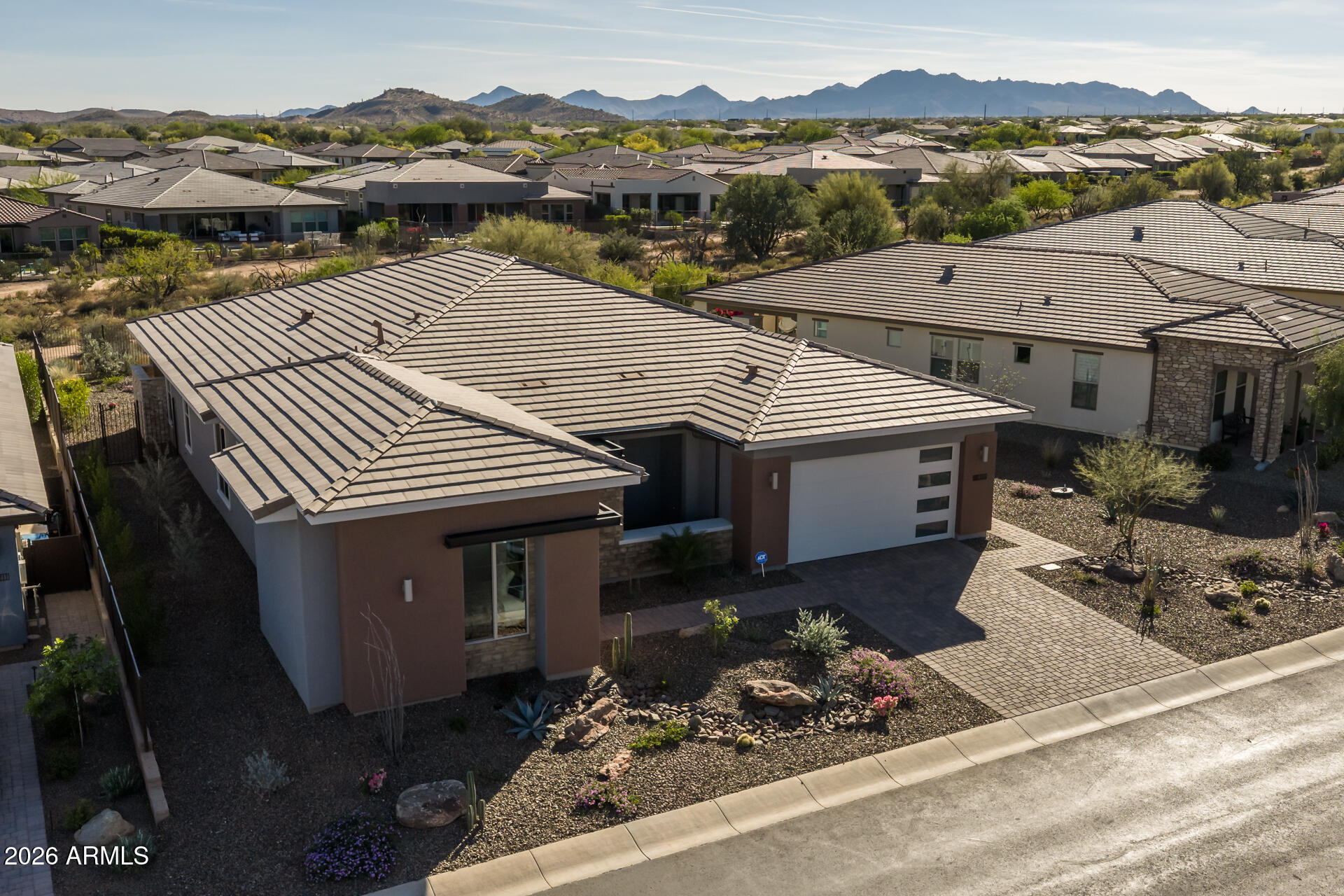 18205 East Juniper Oaks Drive Rio Verde, AZ 85263 - Photo 6 of 77 an aerial view of a house with a yard and furniture