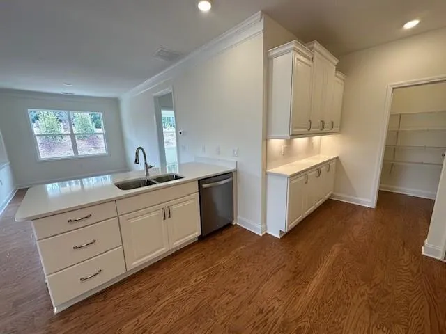 a view of a room with racks on the wall