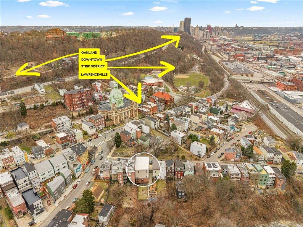 342 Harmar Street Pittsburgh, PA 15219 - Photo 30 of 30 Perched in Polish Hill with skyline adjacency and immediate access to Downtown, the Strip District, Lawrenceville, and Oakland. Hilltop energy. City at your feet.