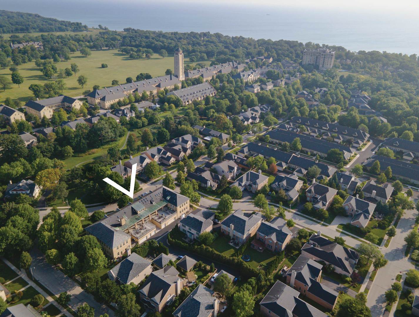 25 Ronan Road, Unit 106 Highwood, IL 60040 - Photo 2 of 14 an aerial view of a city with lots of residential buildings