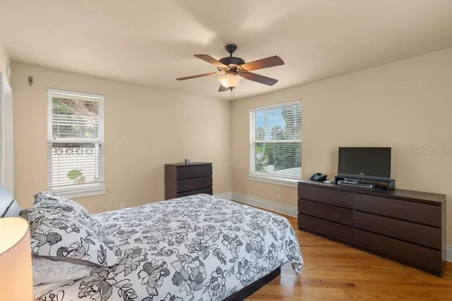 a view of a building with a swimming pool