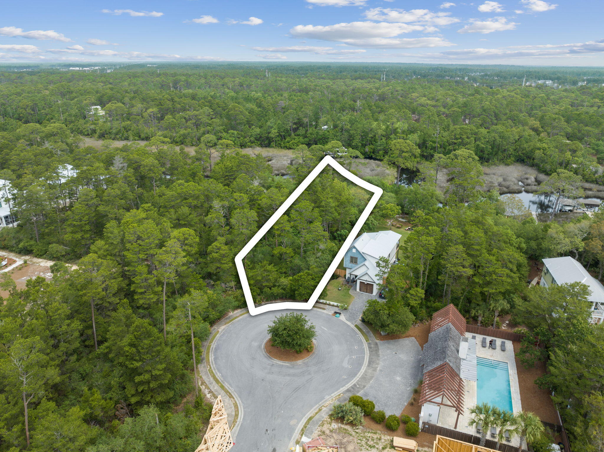 107 Pine Cone Inlet Beach Inlet Beach, FL 32461 - Photo 5 of 24 an aerial view of house with yard swimming pool and outdoor seating