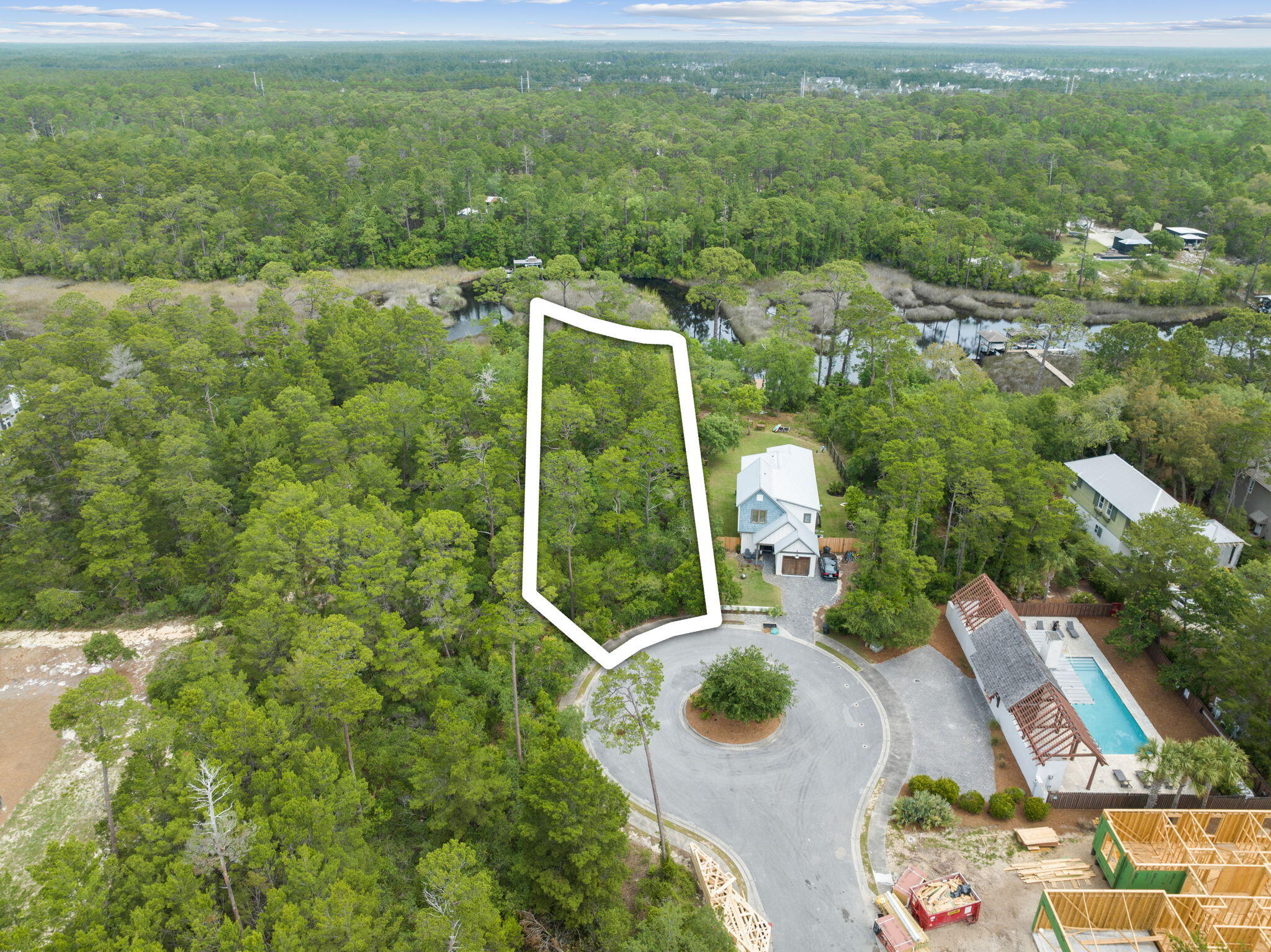 107 Pine Cone Inlet Beach Inlet Beach, FL 32461 - Photo 6 of 24 an aerial view of a house with a yard basket ball court and outdoor seating