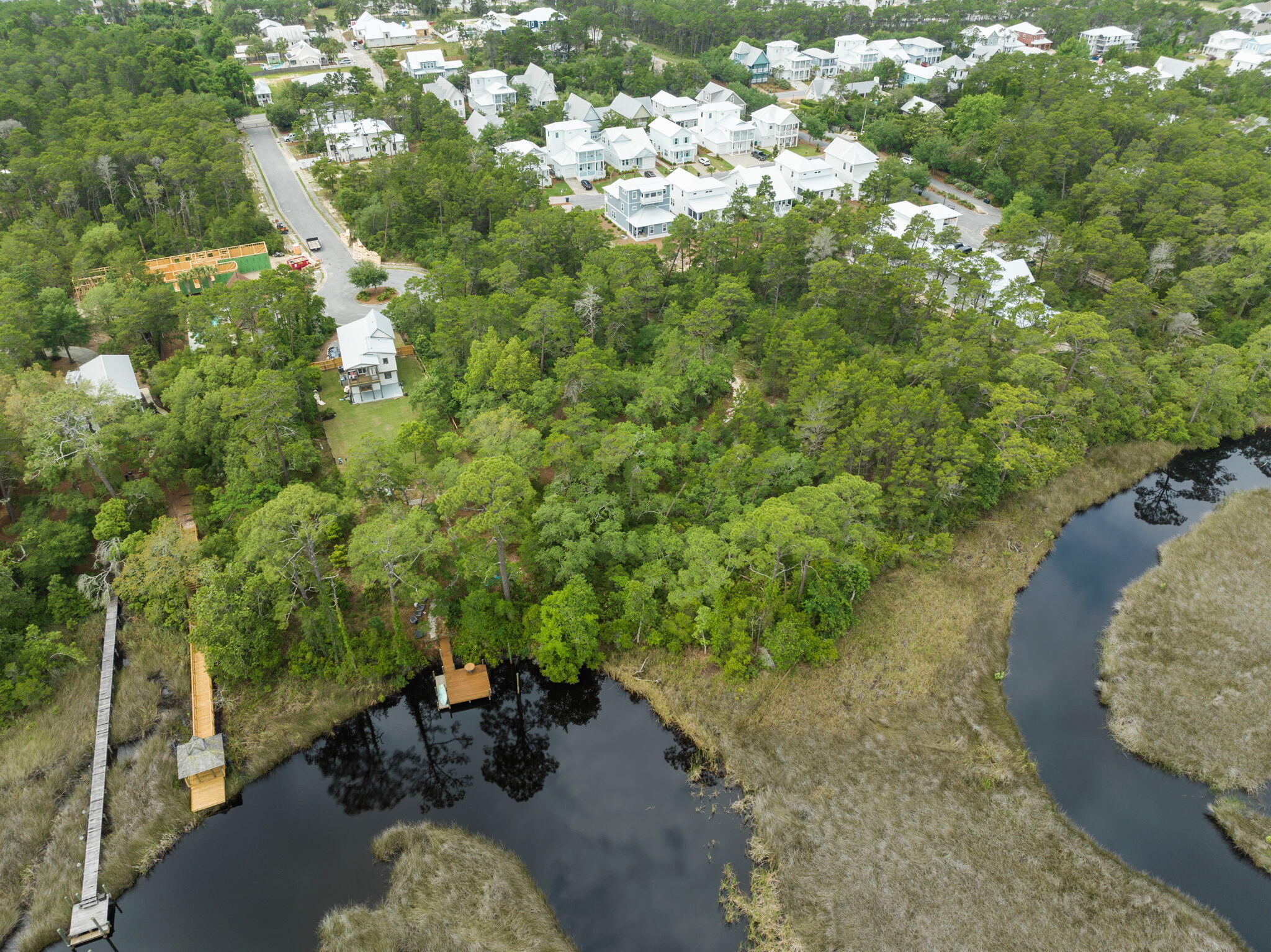 107 Pine Cone Inlet Beach Inlet Beach, FL 32461 - Photo 9 of 24 an aerial view of a house with a yard basket ball court and outdoor seating