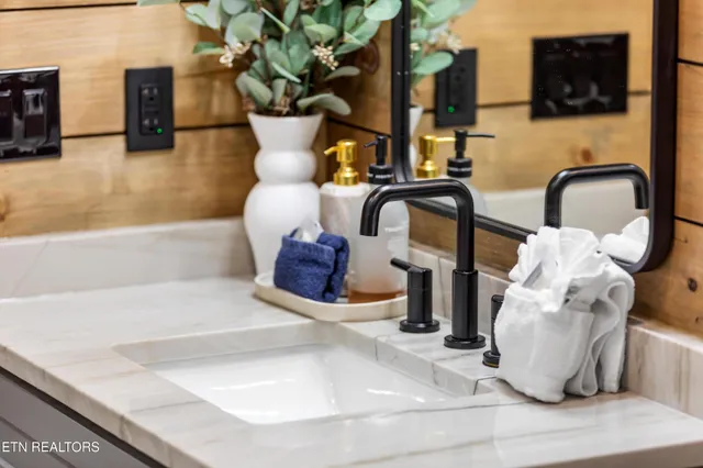 an aerial view of a city and mountain view in back