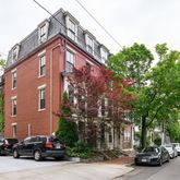 a car parked in front of a building