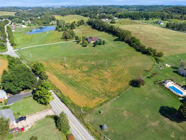 a view of a town with residential houses