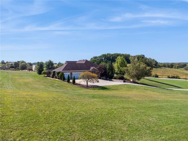 a view of a swimming pool with an ocean view