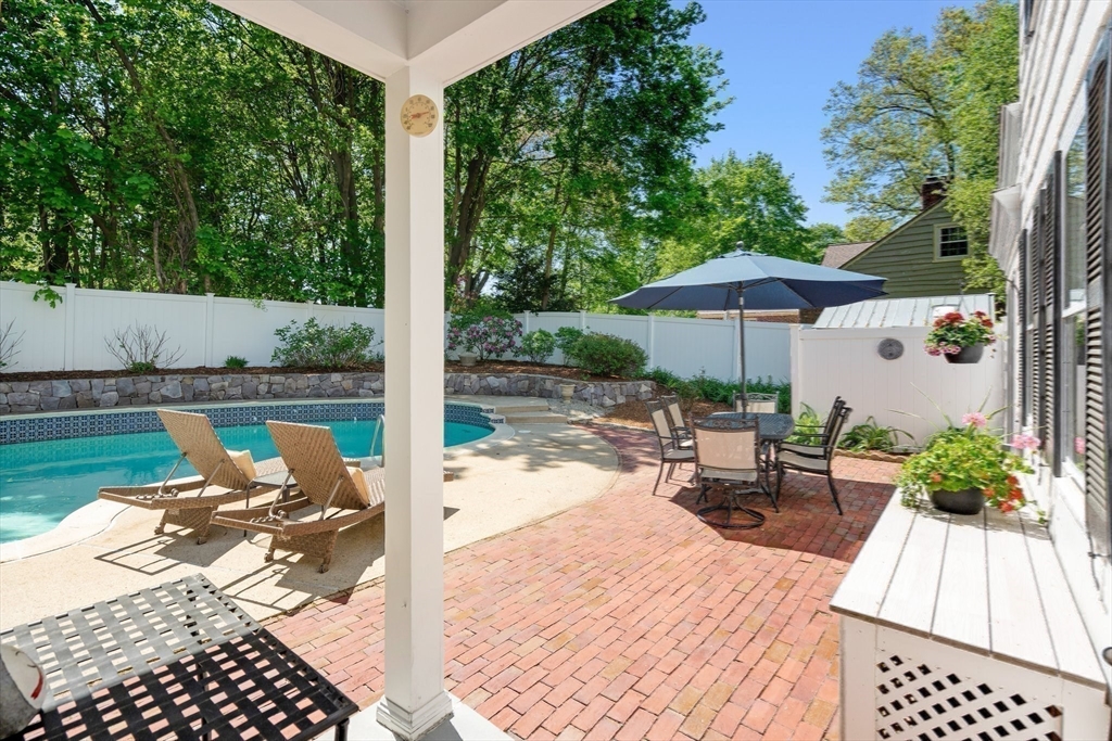16 Bailey Lane Dedham, MA 02026 - Photo 31 of 40 a view of outdoor space yard deck patio and outdoor kitchen