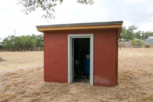 a view of a bike storage and utility