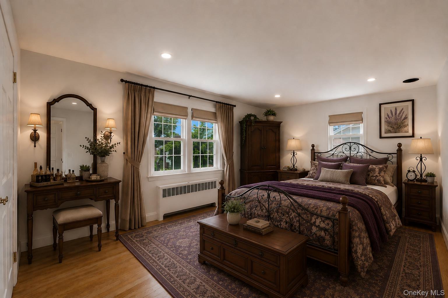 144 Bell Road Scarsdale, NY 10583 - Photo 23 of 49 Primary bedroom featuring light wood-finish flooring, recessed lighting, and bright white walls