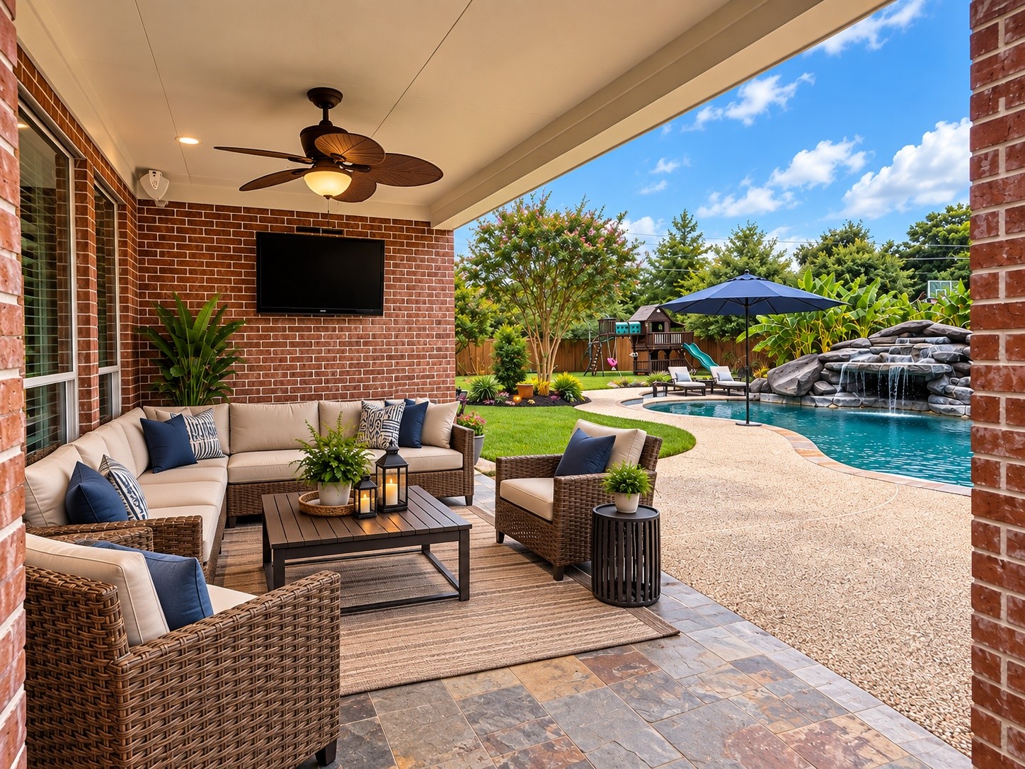 7 Compton Manor Drive Spring, TX 77379 - Photo 23 of 28 Covered patio. Virtually staged
