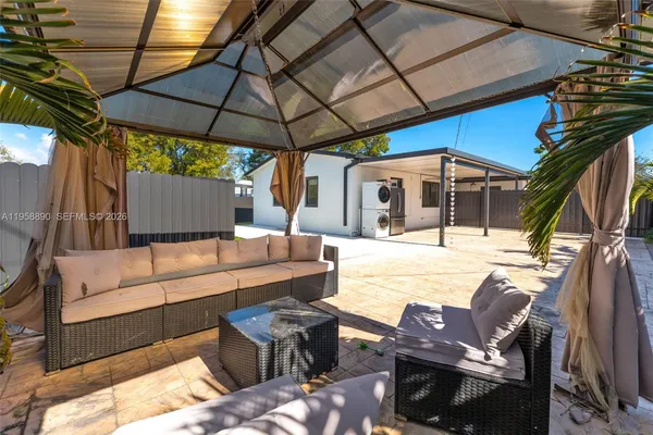 a view of outdoor space yard deck patio and outdoor seating