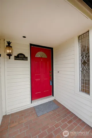 a view of a door of the house