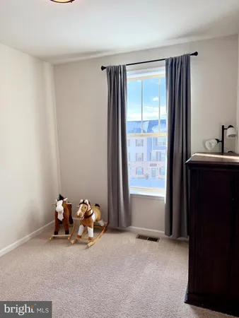 a view of a room with a window