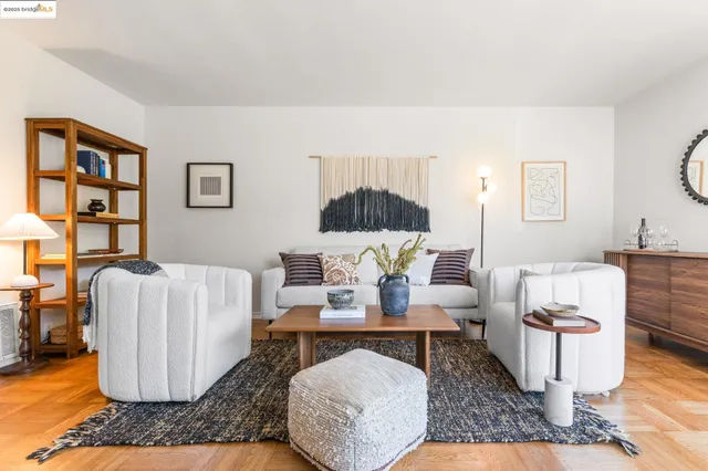 a living room with furniture and a couch