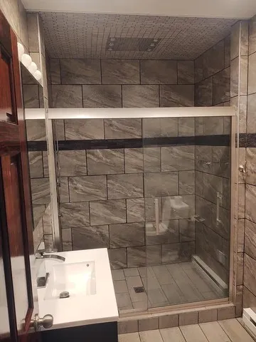 a view of balcony and wooden floor