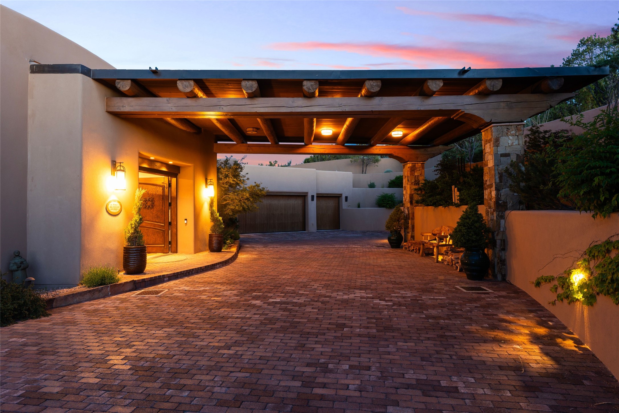 42 San Juan Ranch Road Santa Fe, NM 87506 - Photo 40 of 49 Porte Cochere at Entry to the Residence