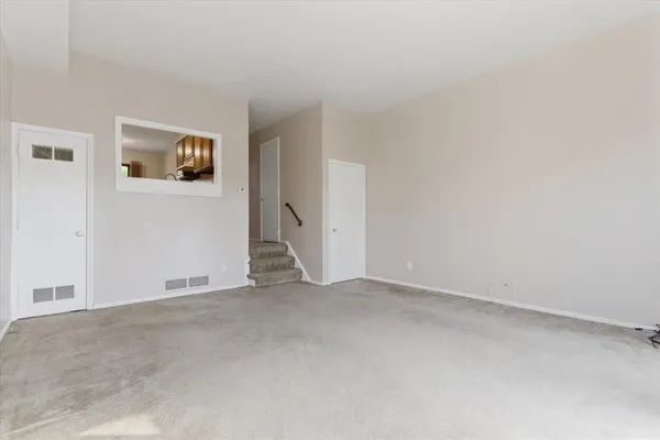 an empty room with closet