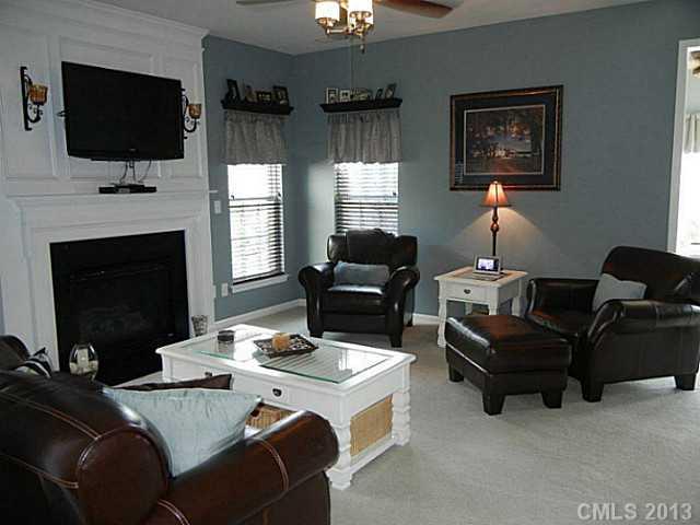 310 Prestmont Court Fort Mill, SC 29708 - Photo 5 of 13 a living room with furniture a flat screen tv and a fireplace